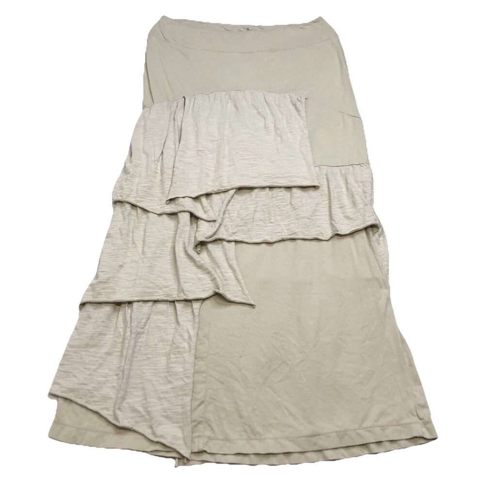 Neon Buddha Layered Beige Maxi Skirt